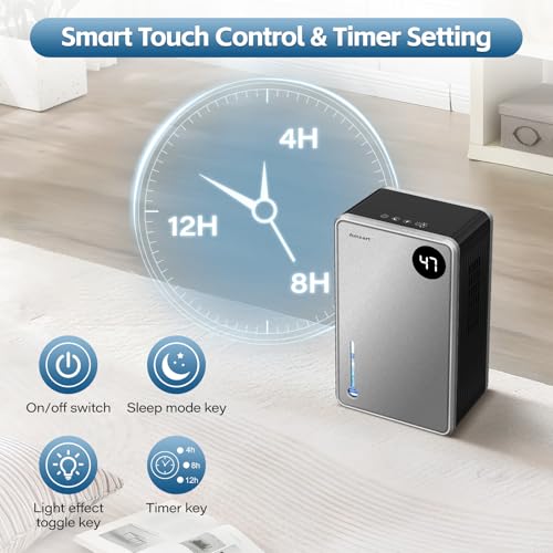  98 OZ Dehumidifier for Home (1000 sq.ft) Basement Bathroom Bedroom
| Auto Shut Off Dehumidifiers for Home (1000 sq.ft) 