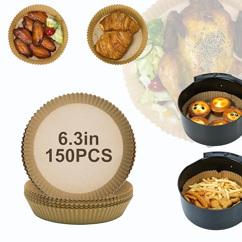 Disposable Paper Liners for Air Fryer 150pcs 6.3 inch Round Baking Roasting Fit 2-5 QT
| Air Fryer Parchment Paper Line